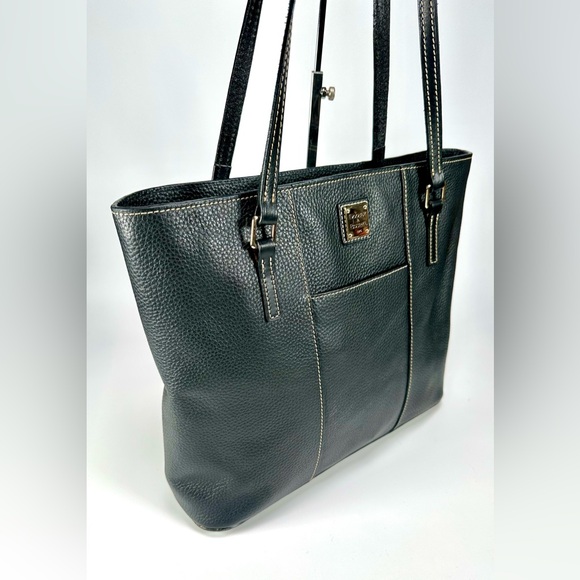 Dooney & Bourke Lexington Pebble Grain Black Leather Tote Bag - Picture 6 of 16